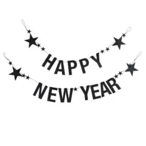 Girlang ”HAPPY NEW YEAR”, svart
