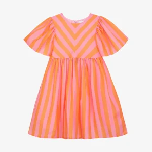 Klänning | DLILOU | Rosa/Orange mönstrad