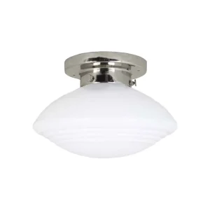 Badrumslampa HULDA tak, nickel/vit