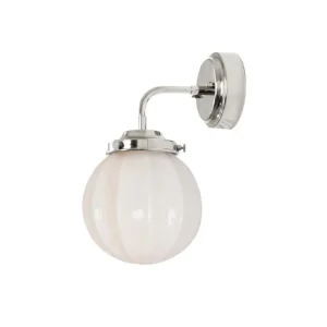 Badrumslampa MARIT vägg, nickel/beige