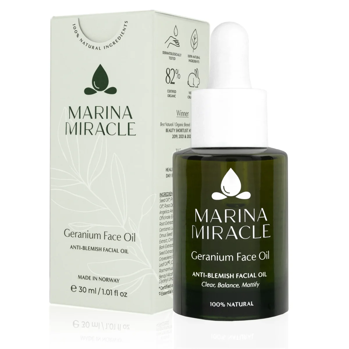 Geranium face oil 30ml – Ansiktsolja fet hud - Bild 2
