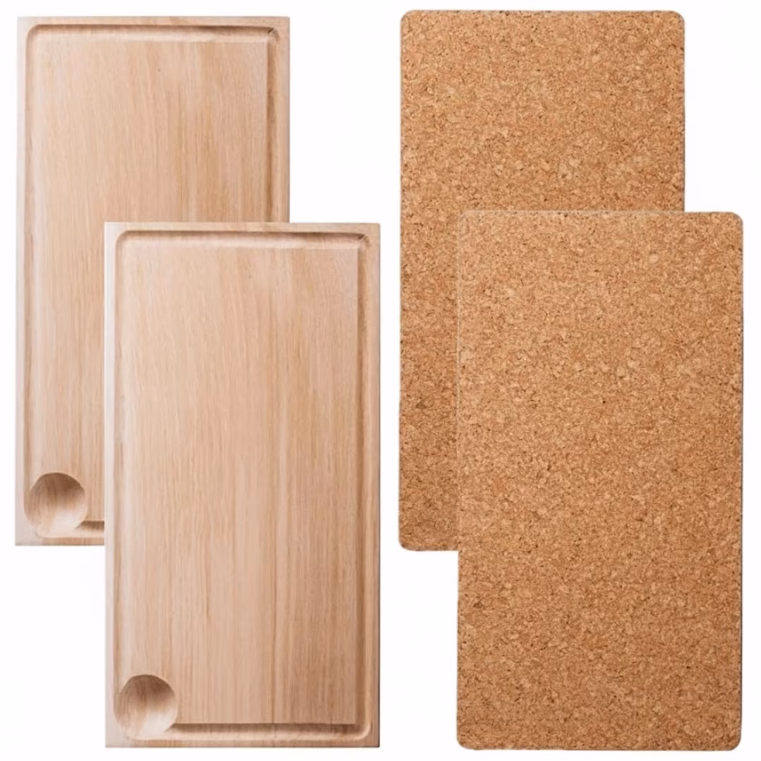 Planksteksbräda 2-pack bok 32×17 plus underlägg Jonas of Sweden
