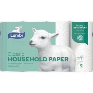 Hushållspapper LAMBI Classic Vit, 20 rullar