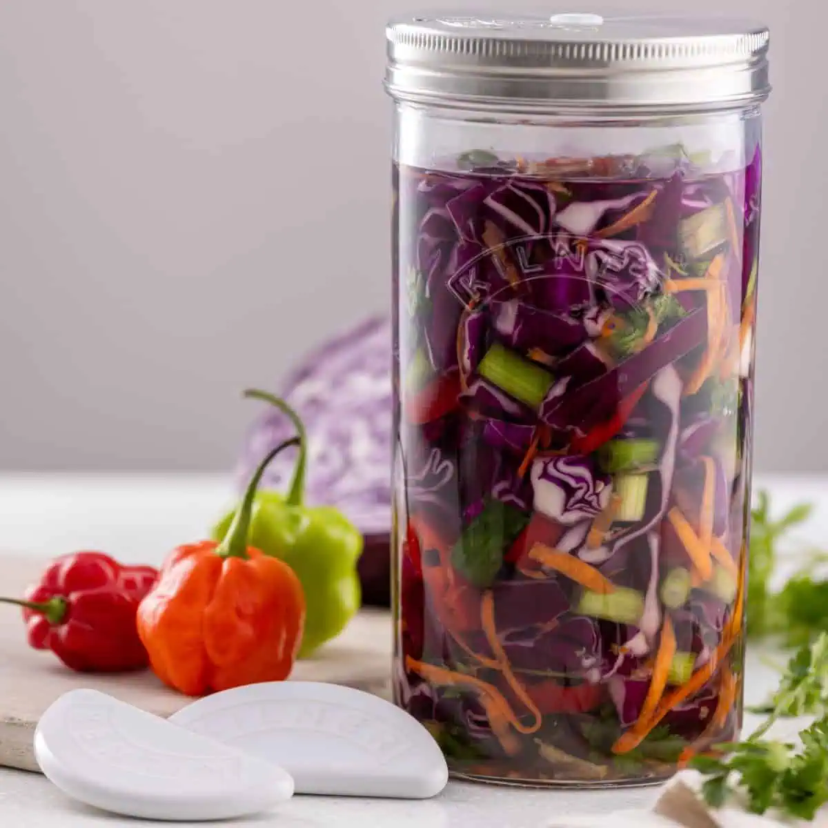 Kilner fermenteringsset – 1 L glasburk med luftningslock - Bild 3