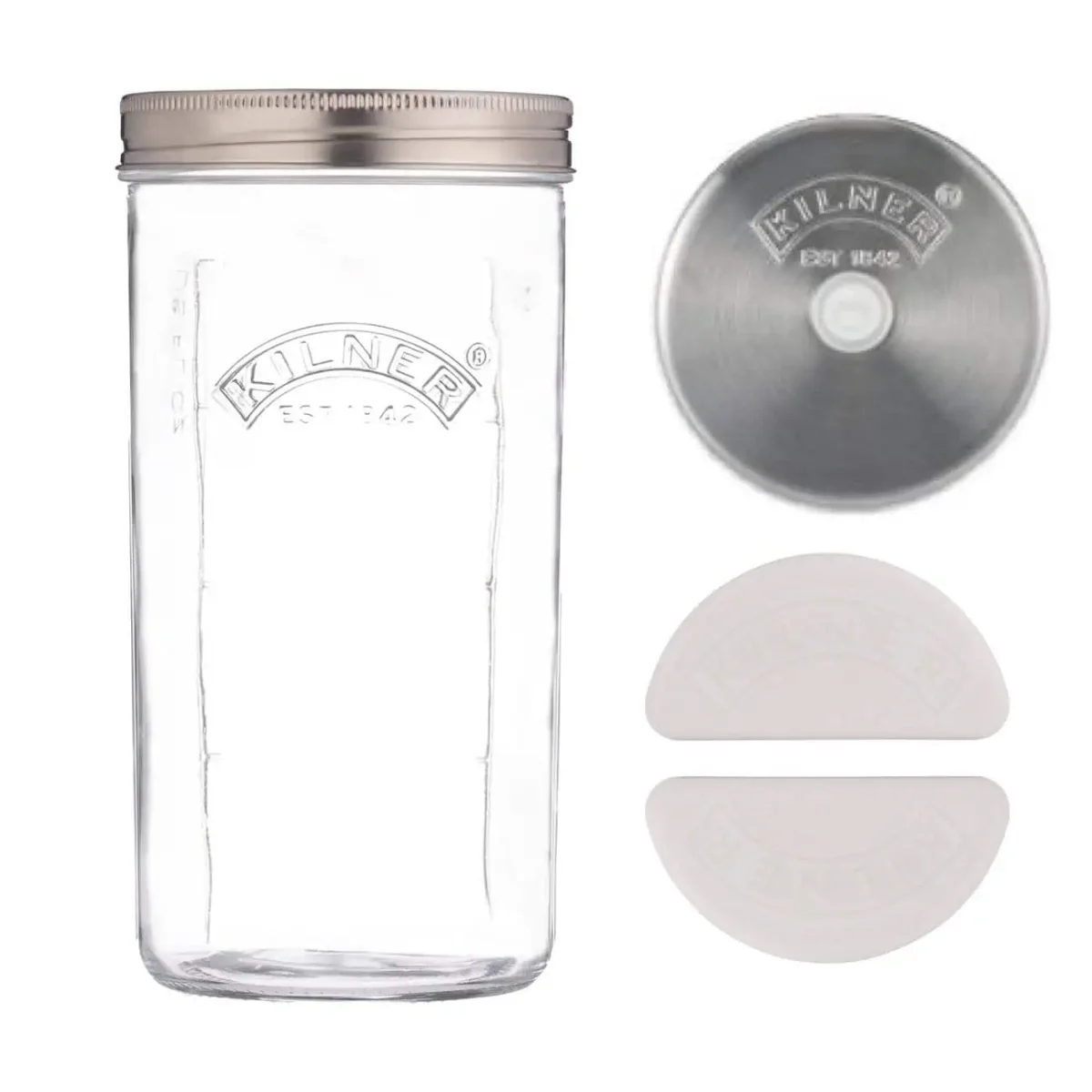 Kilner fermenteringsset – 1 L glasburk med luftningslock