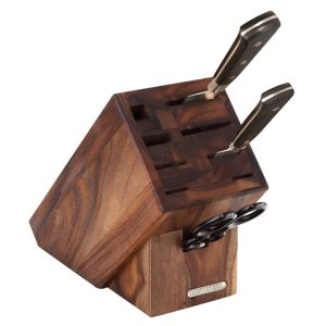 Knivblock i akacia med 9 fack, Akacia
